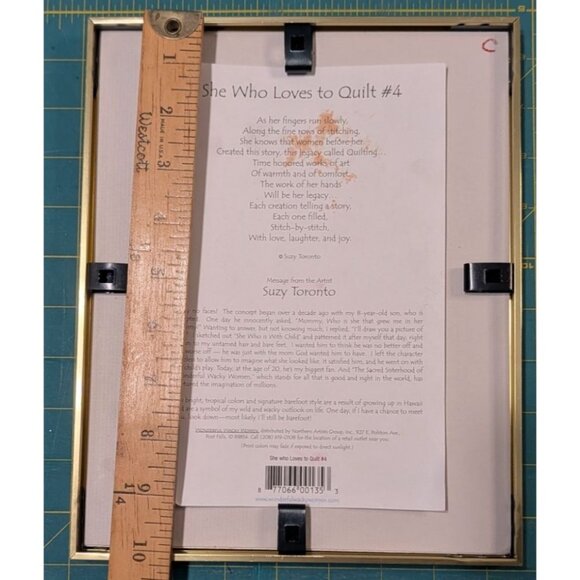 She Who Loves To Quilt #4 Framed Print by Suzy Toronto Gold Frame Colorful Art - Picture 10 of 16